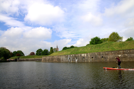 SUP Route Naarden Vesting kasteel muur
