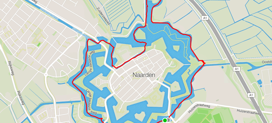SUP route Naarden vesting kaart