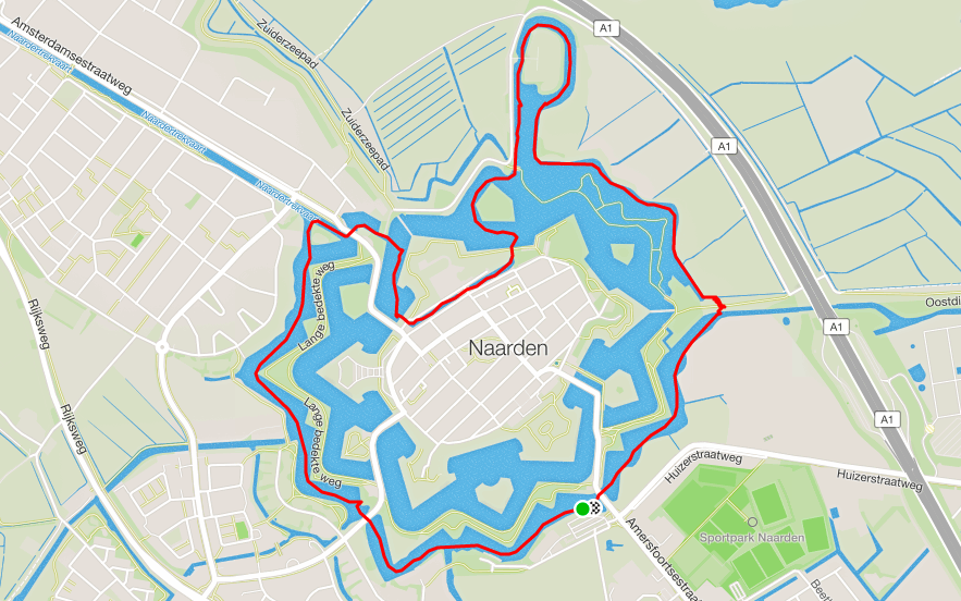 SUP route Naarden vesting kaart